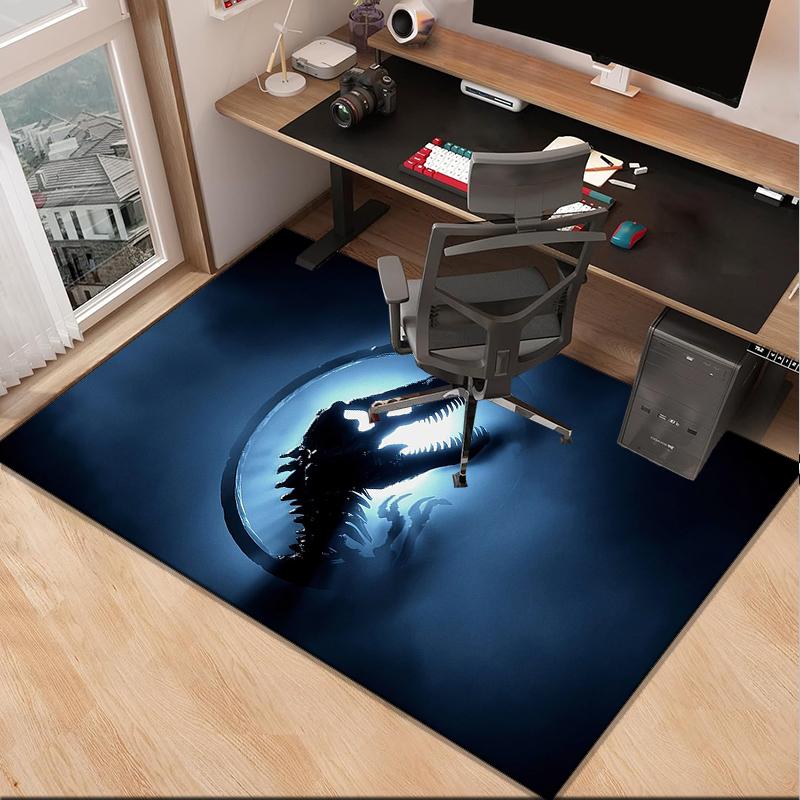 Dinosaur Moonlit Adventure Office Rug Chair Mat, Game Carpet, Suitable for Front Door, Bedroom, Living Room, Desk, Holiday Gift