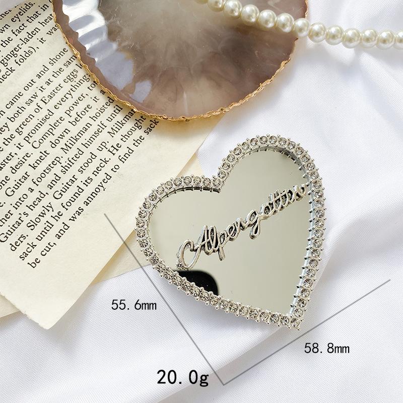 Han Paste Adjustable Love Mirror Rhinestone Round Mirror Mobile Phone Tablet Lazy Desktop Air Cushion Bracket