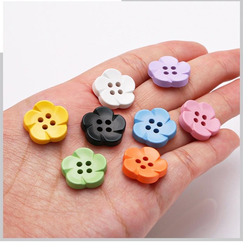 10 Stück Harzknöpfe Nähknöpfe Blumenform Knöpfe 4-Loch Knöpfe für Pullover Jacken Hosen Basteln Ersatz