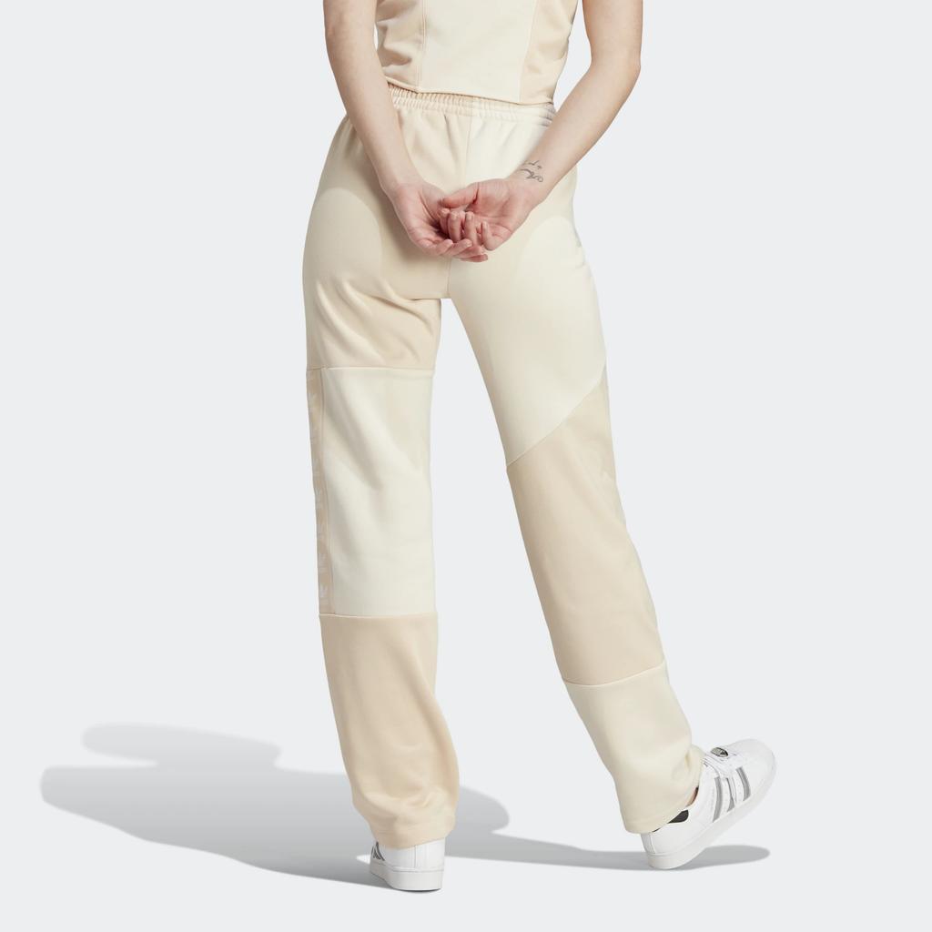 Adidas Color Block Straight Leg Casual Pants Women Bottoms Off-White IC5340