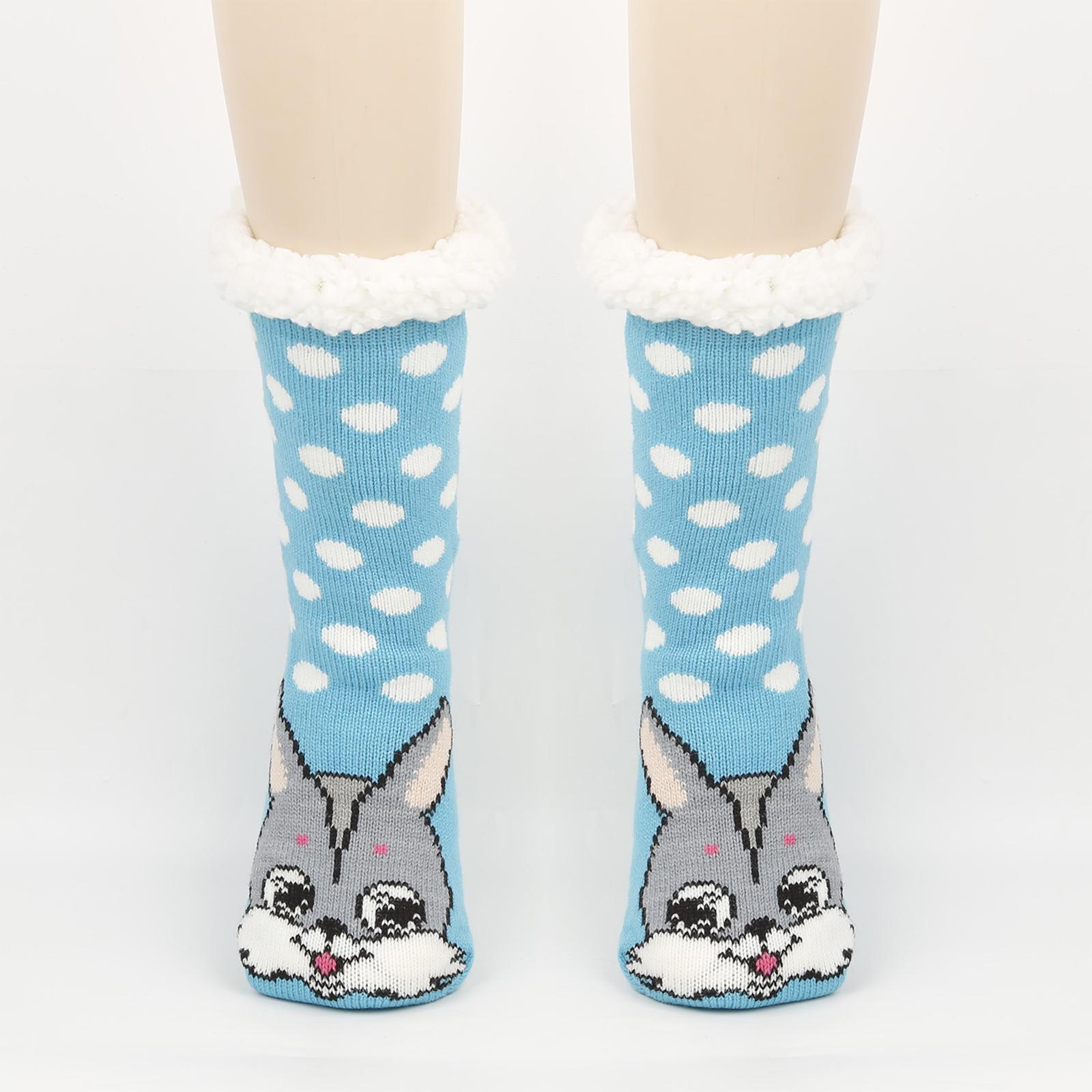 

Женские мультяшные носки, носки для пола, взрослые плюшевые носки для снега, носки для сна, ковровые носки, носки-тапочки One Size