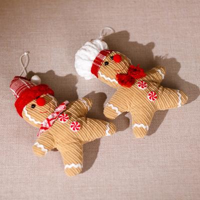 1/2Pcs Christmas Gingerbread Man Doll Plush Stuffed Doll Toy Gingerbread Pendant Christmas