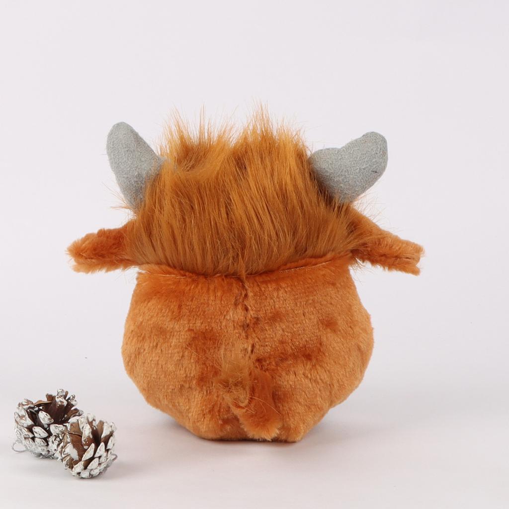 Highland Cattle Playful Highland Cattle Plush Toy With Smiling Calf Decoration