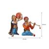 Resin Rajasthani Traditional Musical Couple Decorative Showpiece for Home Decor (Pack of 2, Multicolor)