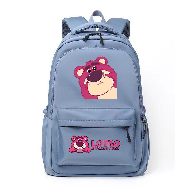 Cute Strawberry Bear Trend Backpack Men'S And Women'S Leisure Campus Student School Bag