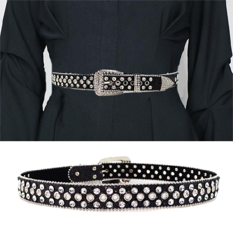 Girl Glittered Waist Belt Street Dance Jeans Belt Decorative Studded Belt