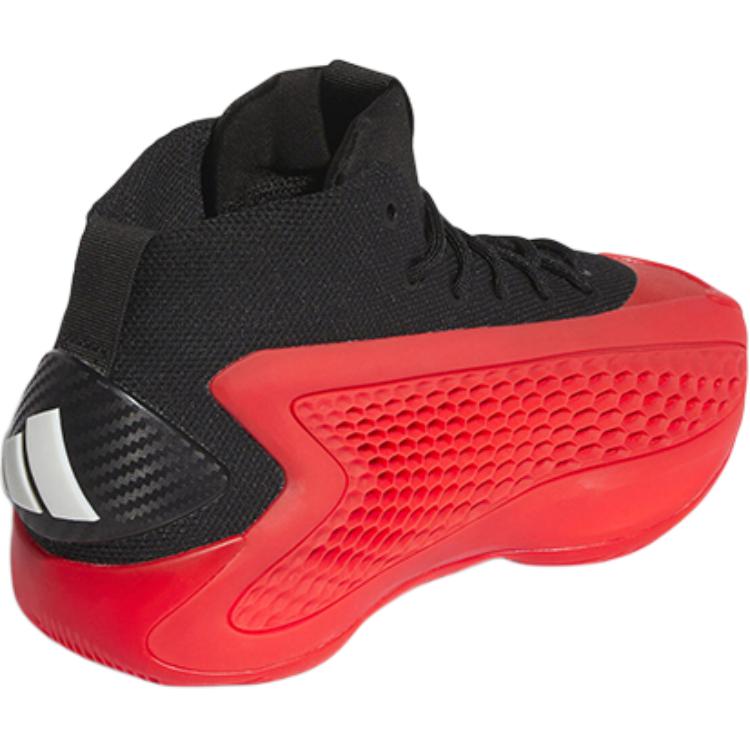New Adidas A.E. 1 Anti Slip Wear Resistant Mid Top Children's Basketball Shoes Red Black Teenagers IG6611