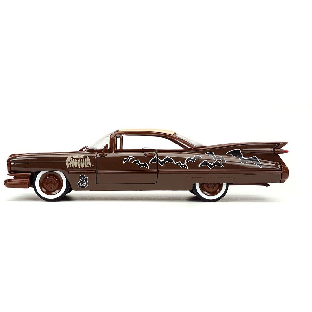 GENERAL MILLS 1959 CADILLAC COUPE DEVILLE CHOCULA Count Chocula Mini Car Diecast Car Brown 124 w/COUNT