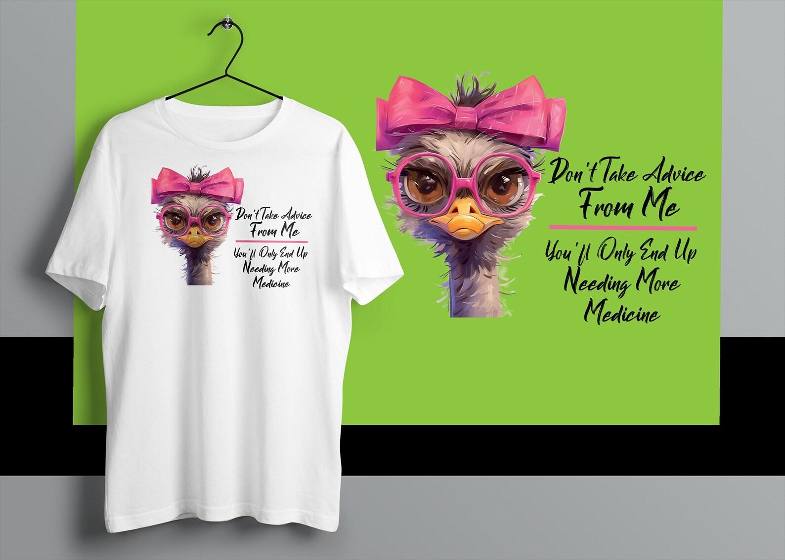 Funny Ostrich T-Shirt: Animal Lover Gift, Wildlife Tee 4XL