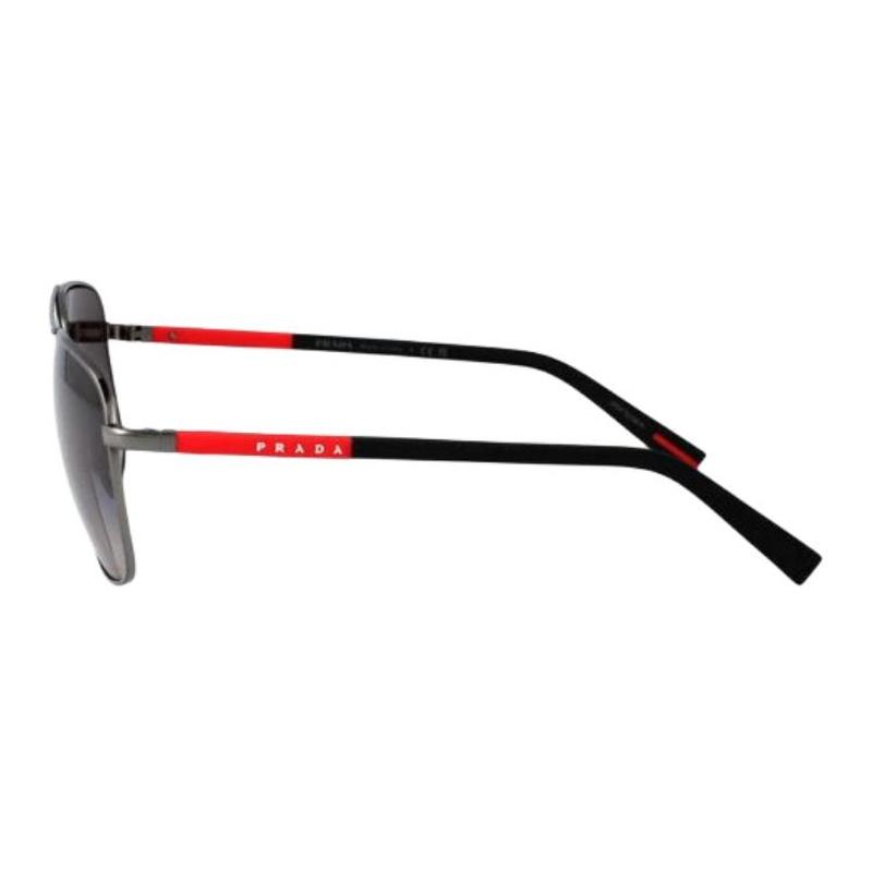 Prada Logo design oval sunglasses men's gray/red/black