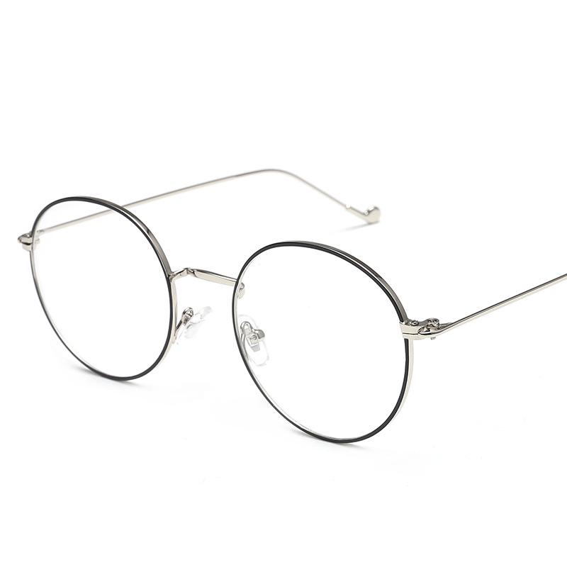 Glasses Women'S Japanese Literary And Artistic Round Frame Plain Glasses Frame Harajuku Retro Glasses Men'S Gold Silk Can Be Matched With Myopia