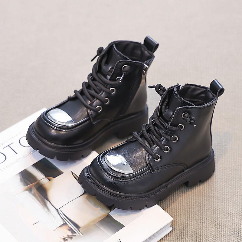 Girls Boots Cotton Shoes Winter Snow Boots 2025 New Children's Leather Boots Boys Martin Boots Large Cotton Autumn and Winter Shoes