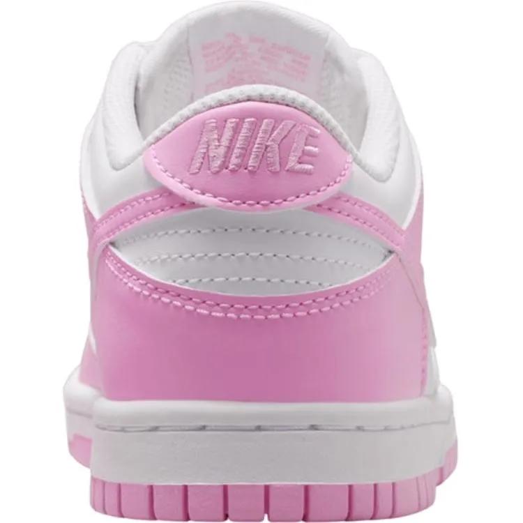 Nike Dunk Low Grade School 'White White White Pink Rise' (Unisex) White / White / White / Pink Rise Kids' Skateboarding Shoes IU7766 125