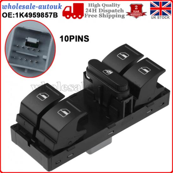 For VW Golf MK5 MK6 04-14 Driver Side 4 Door Electric Window Switch 1K4959857B