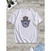 European Sizes Men's Hamsa Hand & Evil Eye Graphic Tee - Casual Short Sleeve T-Shirt, Breathable, Machine Washable - Perfect for Summer