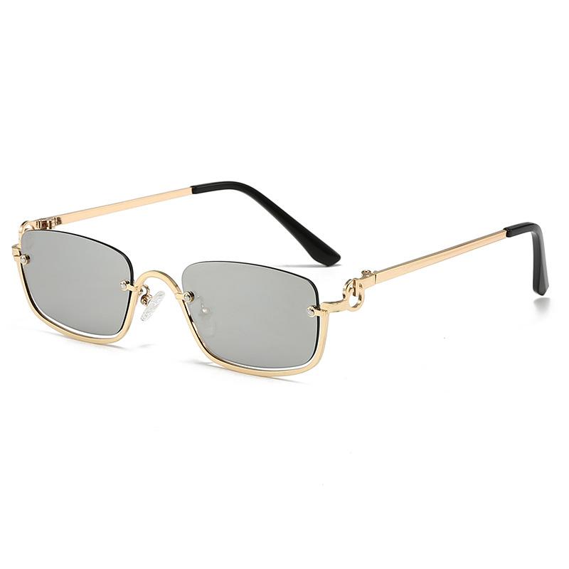 Fashion Small Square Sunglasses Women Luxury Brand Metal Half Frame  Vintage Sexy Lady Sunglasses Woman Trend Style