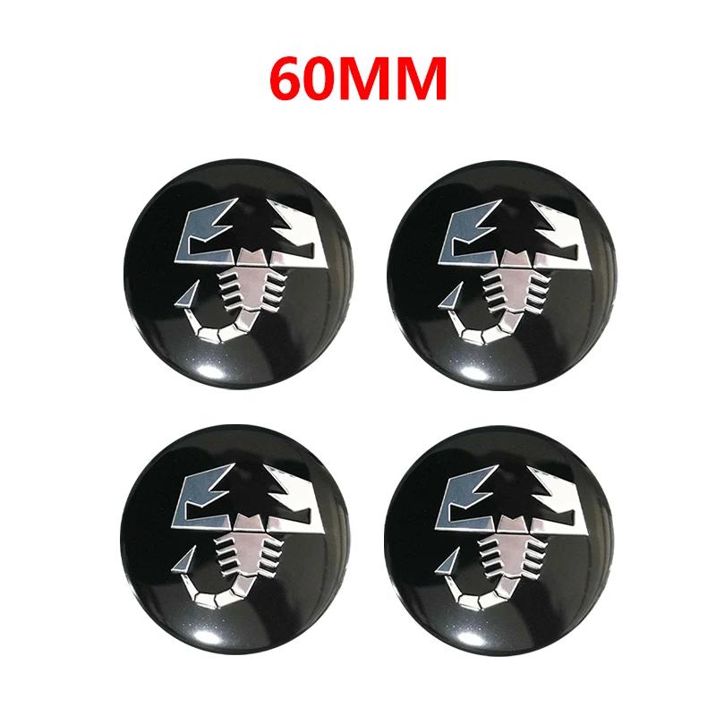 4pcs 65mm 60mm 3D logo car emblem Wheel Center Hub auto Rim refit dust-proof badge covers sticker styling accessories For FIAT