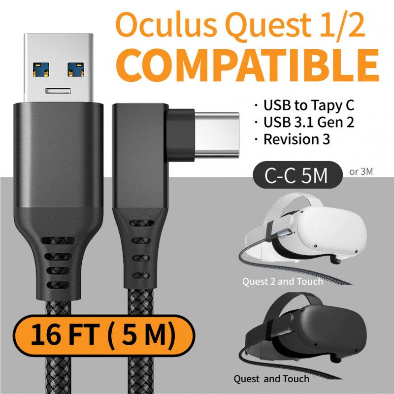 

Elbow Oculus Quest VR Link Cable - Fast Charging & Data Streaming 3m/10FT