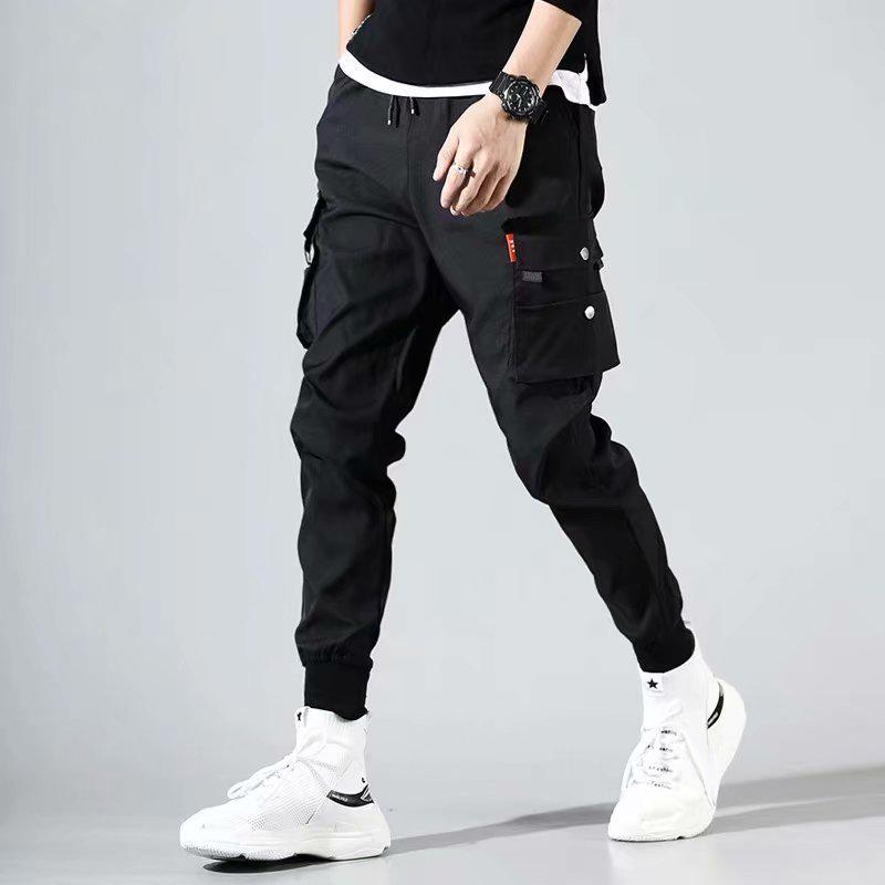 

Men s Korean Fashion Multi-Pocket Loose Casual Pants S
