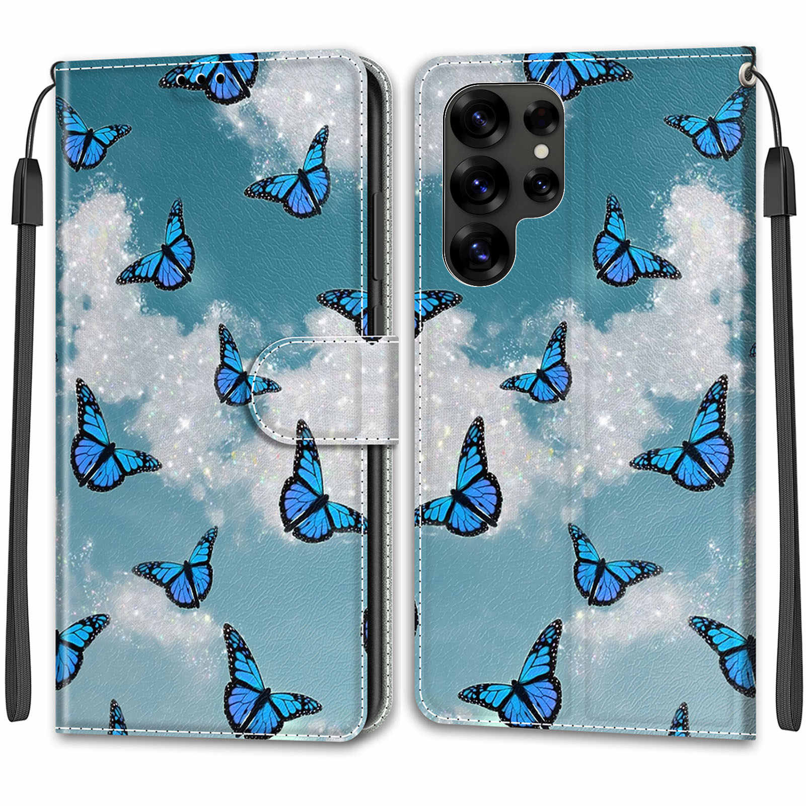 

Роскошный окрашенный кожаный чехол-кошелек в стиле книги, защитный чехол для Samsung Galaxy S25 S24 S23 S22 S21 S20 Plus Ultra/Samsung A36 A26 A16 A06 A55 A35 Samsung Galaxy S25