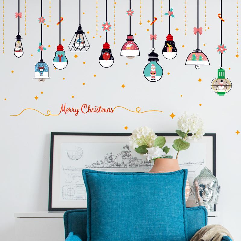 Adesivo da Parete Lampadario Stile Nordico Colorato Rimovibile Decorazione Sfondo TV per Camera da Letto e Soggiorno Adesivo Vetro Finestra