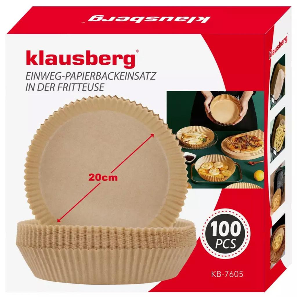 PAPER LINERS FOR AIR FRYER 20cm 100pcs KLAUSBERG KB-7605