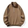 Men S Plus Size Half Zip Loose Fit Pullover Sweatshirt Black Spring Autumn