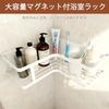 Zilnox Bathroom Shower Rack, Magnetic Bath Storage Rack for Bathroom, Washroom, 2 Tiers, White, 25cm Wide X 25cm Deep X 8cm High