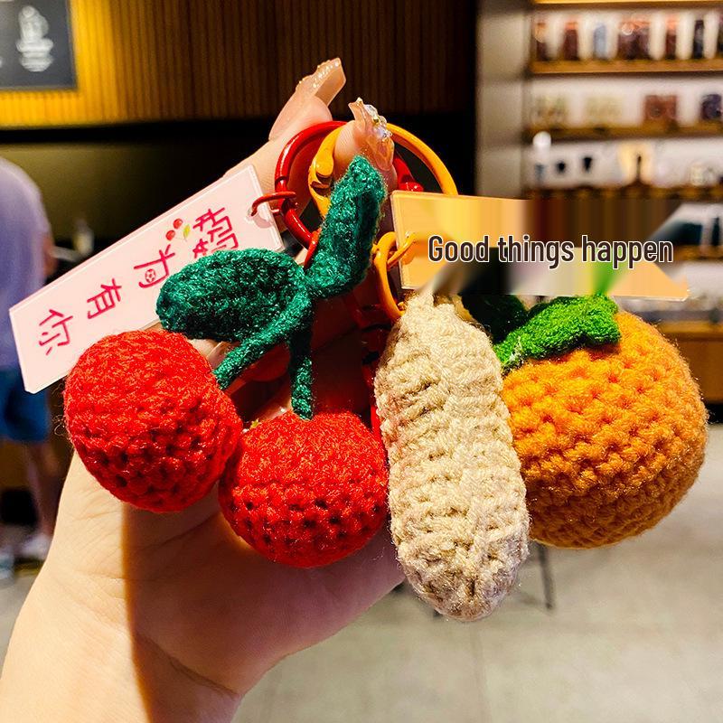 Hangli Cute Wool Persimmon Keychain Pendant