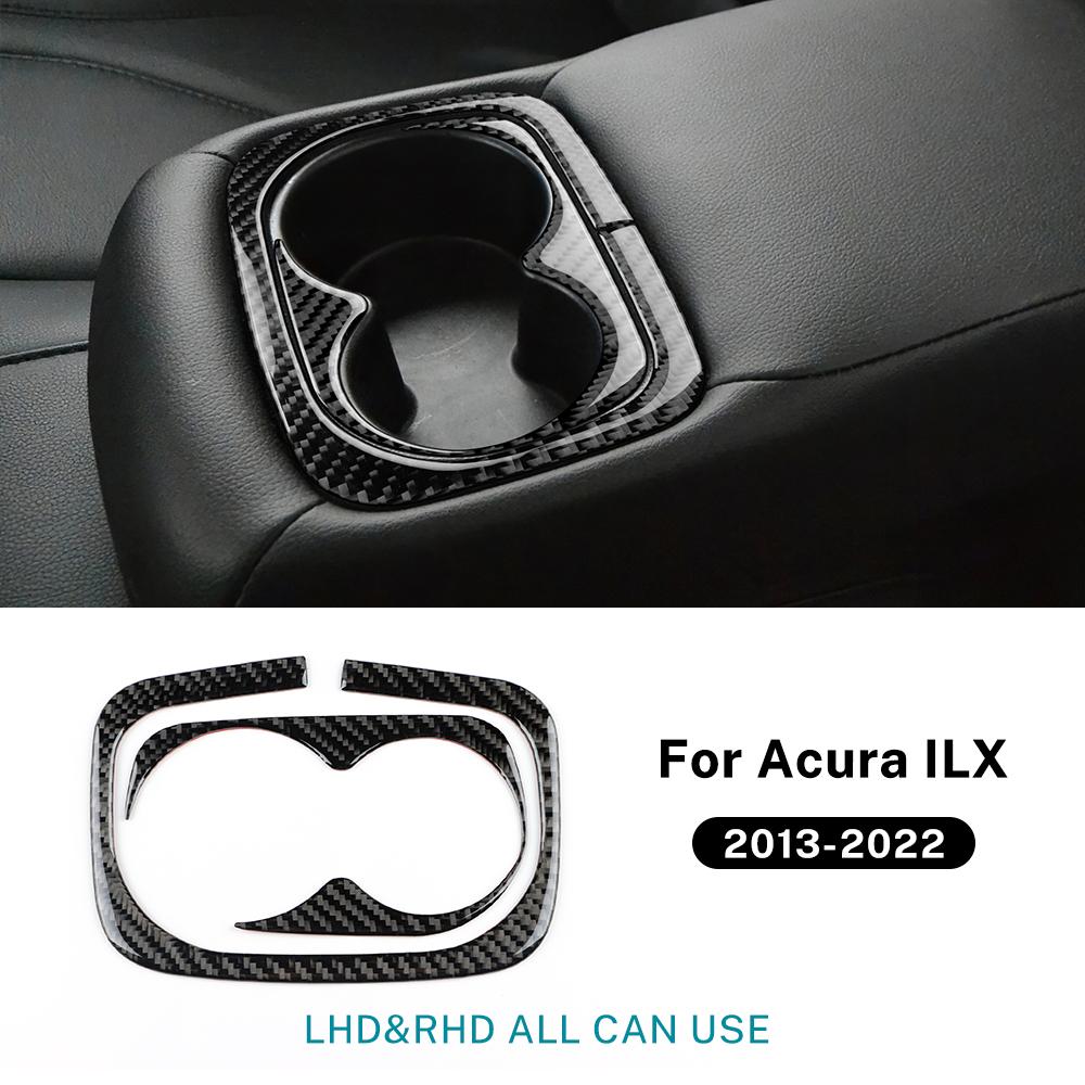 Real Soft Carbon Fiber Sticker for Acura ILX 2013 2014 2015 2016 2017 2018 2019 2020 2021 2022 LHD RHD Car Water Cup Holder Trim