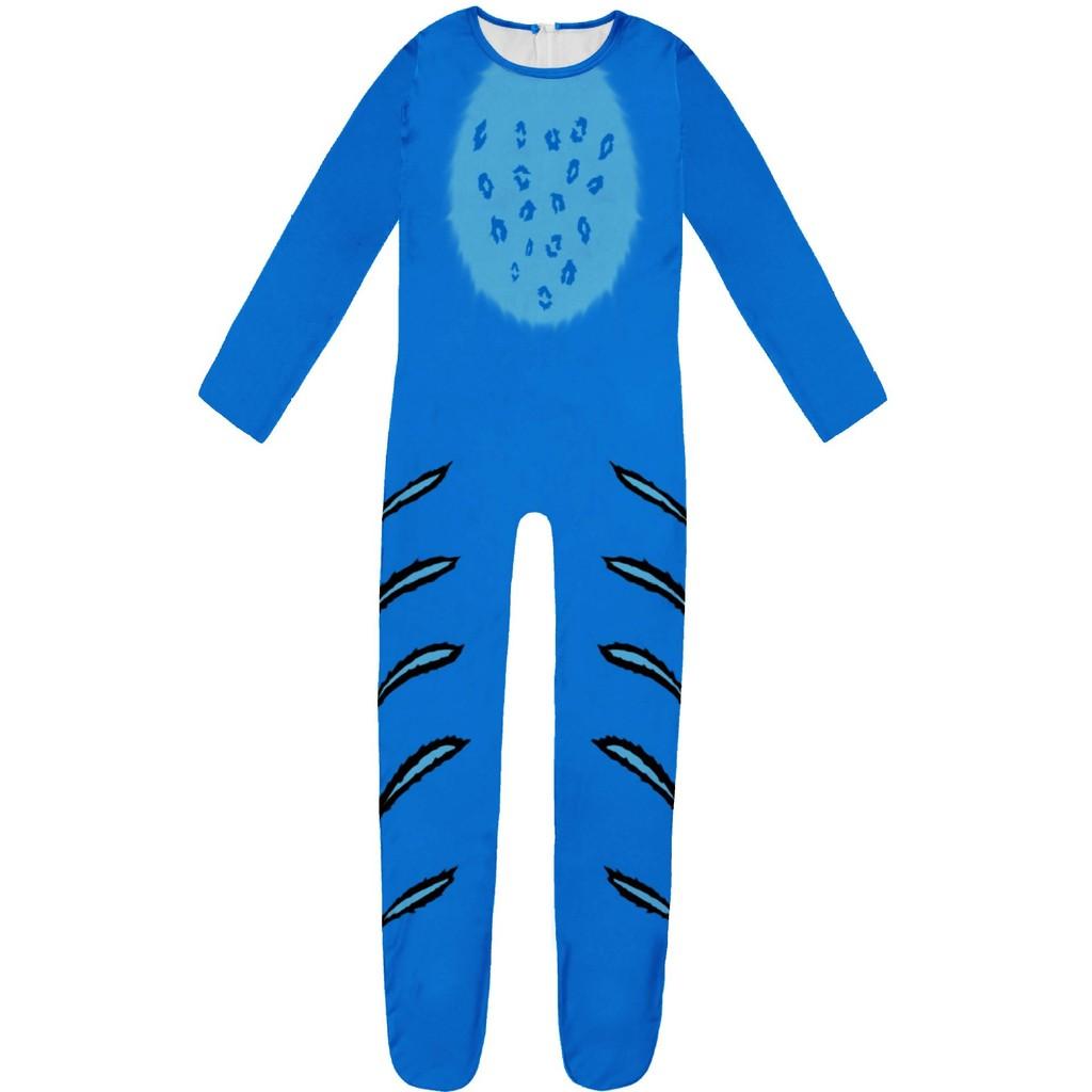 Barn Gutter Jenter Anime Tegneserie Tiger Dyr Trykt Jumpsuit Hansker Maske Sett Halloween Cosplay Kostymer