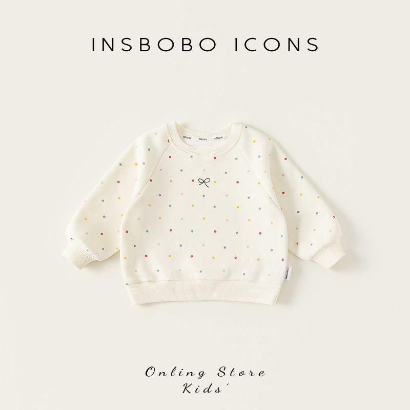 Insbobo Girls  Sweatshirt 2026 Spring New Style Children s Long-Sleeve Fashionable Top Trendy Children s Clothing Spring and Autumn Off-White (Spring and Autumn) 140