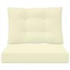 Outdoor Sofa Cushions 2 Pcs Cream Polyester