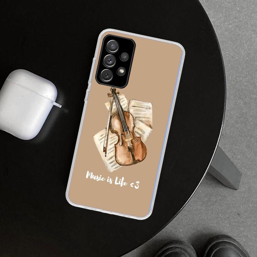 Music Violin Phone Case for Samsung Galaxy A17 A16 A26 A36 A56 A57 A37 A15 A25 A35 A55 A14 A24 A34 A54 A13 A23 A33 A53 Galaxy A1