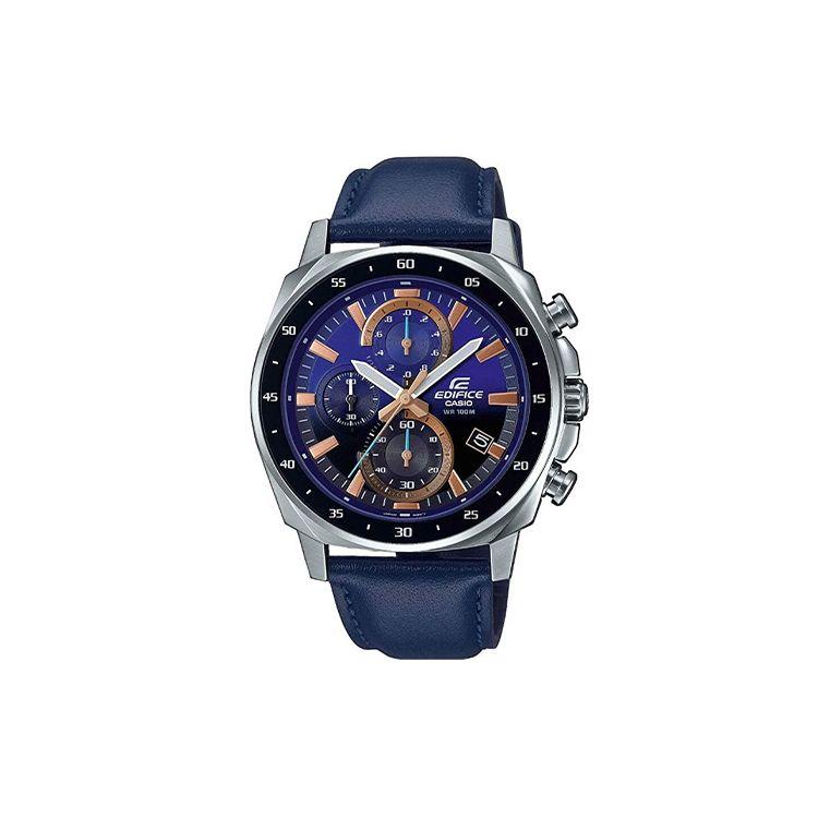 Casio Men's Purple Edifice Series Multifunction Quartz Watch Leather Strap Watches Efv-600L-2