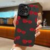 Cute Cherry Bow Silicone Phone Case For iPhone16 14 Pro 15 Plus 11 Pro Max 12 13 MiNi X XS XR Plus SE2 Shockproof Soft Cover