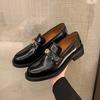 Shoes Small gold coins Platform sole single shoes Round head one pedal Thick heel Loafu small leather shoes