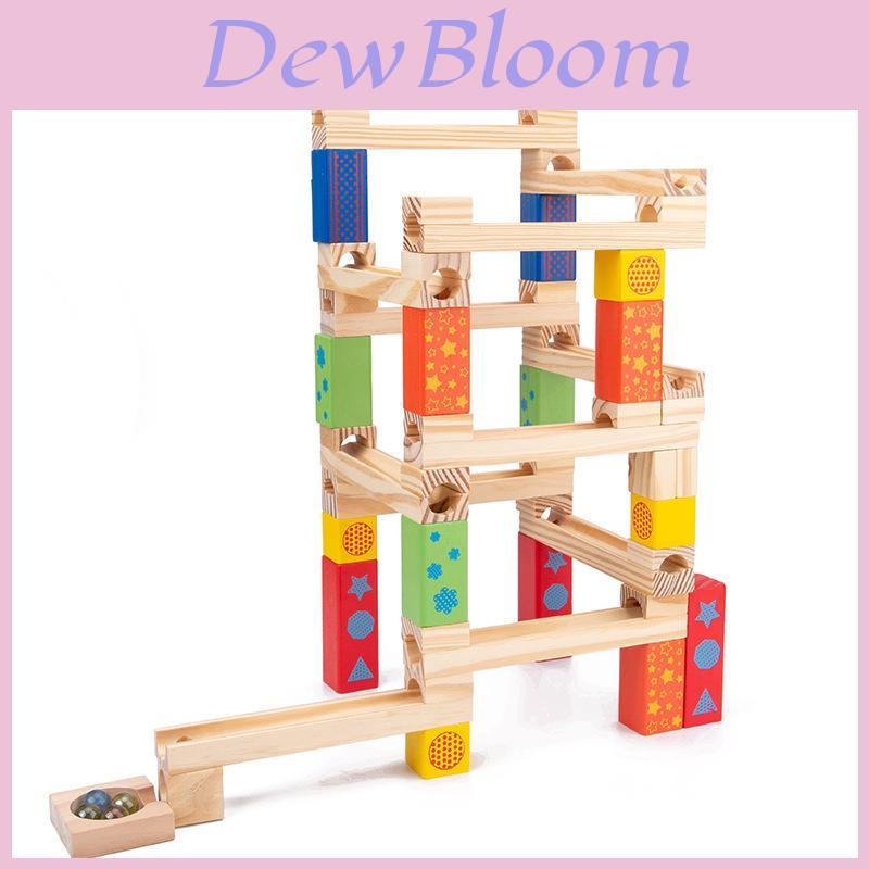 Wooden Childrens Ball Bearing Run Track Building Set For Ages 3 To 6 Educational Toy
