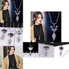 Stylish Womens Fox Charm Sweater Chain Necklace With Sparkling Crystal Accents And Alloy Material