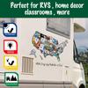 Pacify 2 Sheets RV Stickers Decals 24X16 Travel Of US Map Sticker Visited States For Travel Trailer And Door Wall - 50 State Bumper Stickers, Include