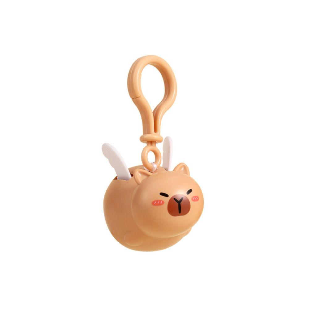 Kawaii Flying Capybara Keychain Kapibara Pull String Capibara Keyring  Birthday Gift