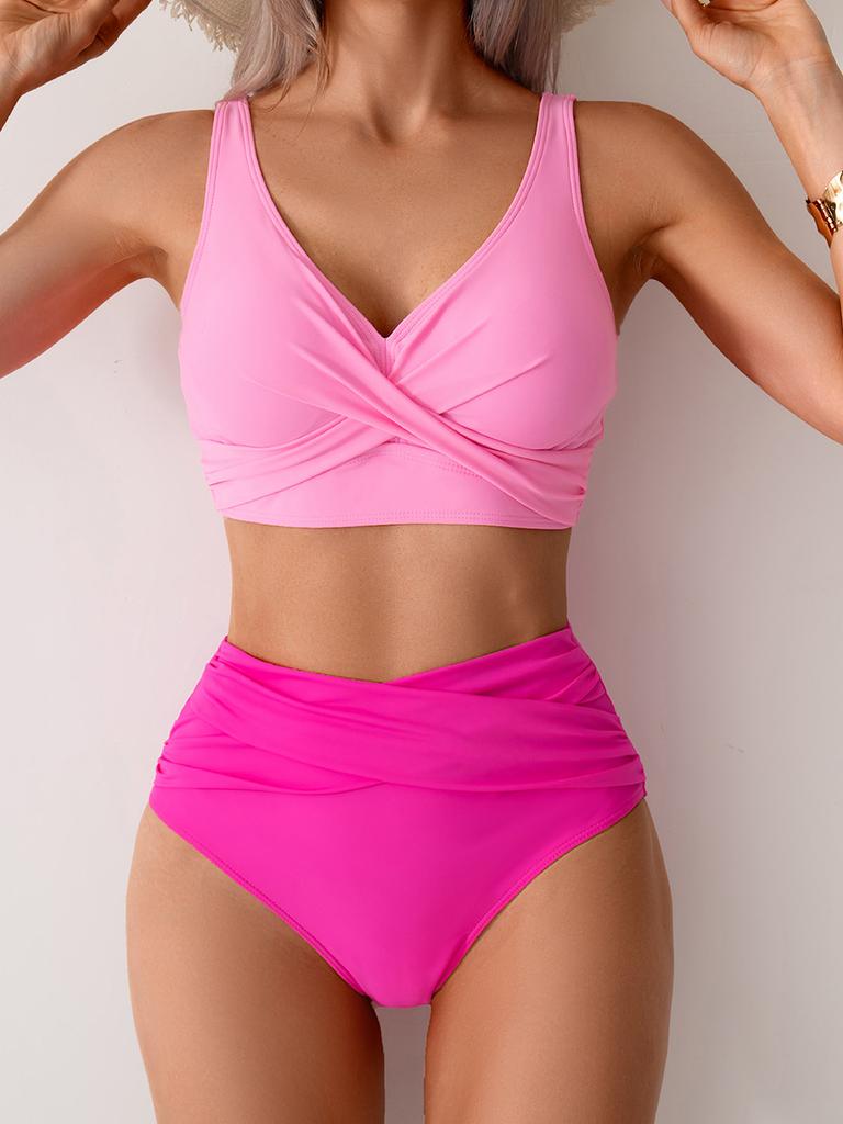 Plunging Backless Beach Vacation Swimsuit Sexy Bikini Women Split Swimsuit High Waist Swimsuit Suit Fine Stitching In A Variety of Colors Beachwear