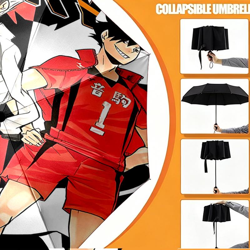 Haikyu Print Umbrella Automatic Opening/ Closing - Portable Foldable Design - Daily use for Travel/Outdoor - Gift for Birthday