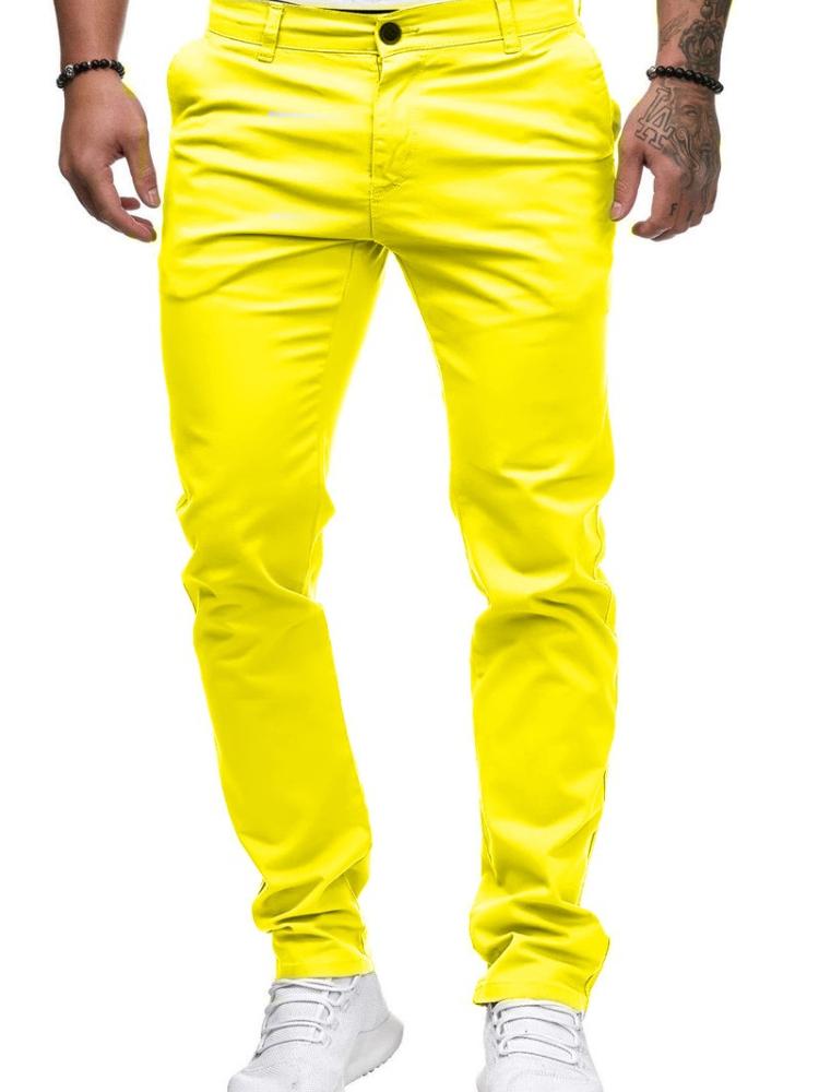 Oufier Men's Straight Leg Trousers Casual Summer Basic Cotton Pants