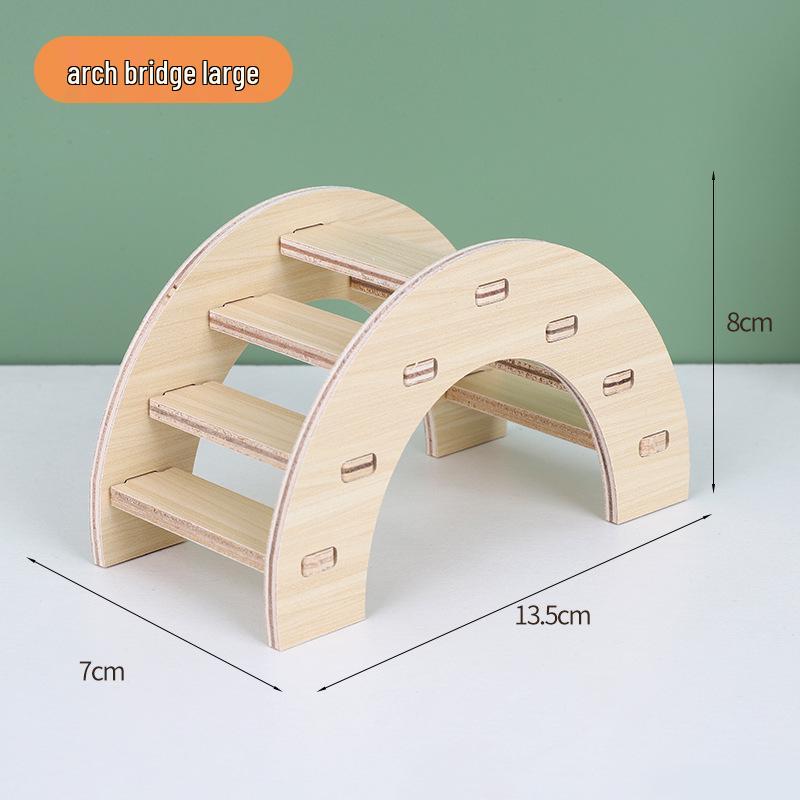 Solid Wood Hamster House with Stairs - Single or Double Layer Nest for Sleeping and Play