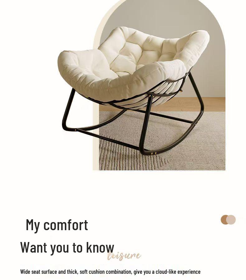 “Nordic Light Luxury Bird's Nest Rattan Rocking Chair for Living Room or Balcony – Extra Large for Adults”