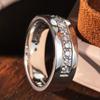 Round Moissanite Eternity Band Ring Certified Lab Moissanite Sterling Silver Wedding Rings for Women Man