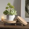 Stepped Wooden Display Stand Round Flower Pot Holder New Wood Plant Stand Living Room