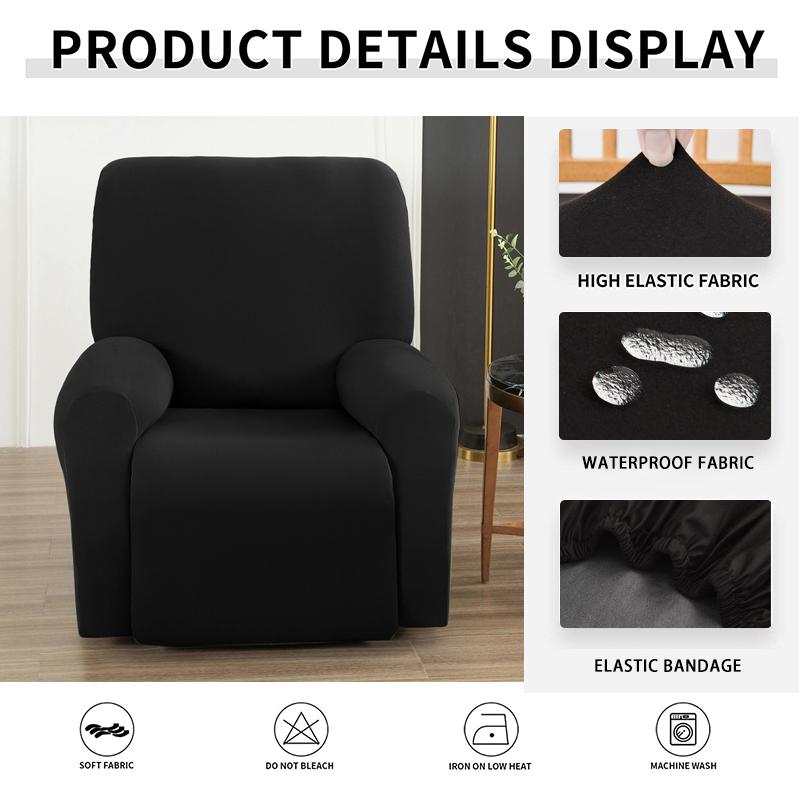 Waterproof Recliner Sofa Slipcover Stretch Sofa Covers Reclining Chair Cover Soft Washable Furniture Protector with Pockets 1pc