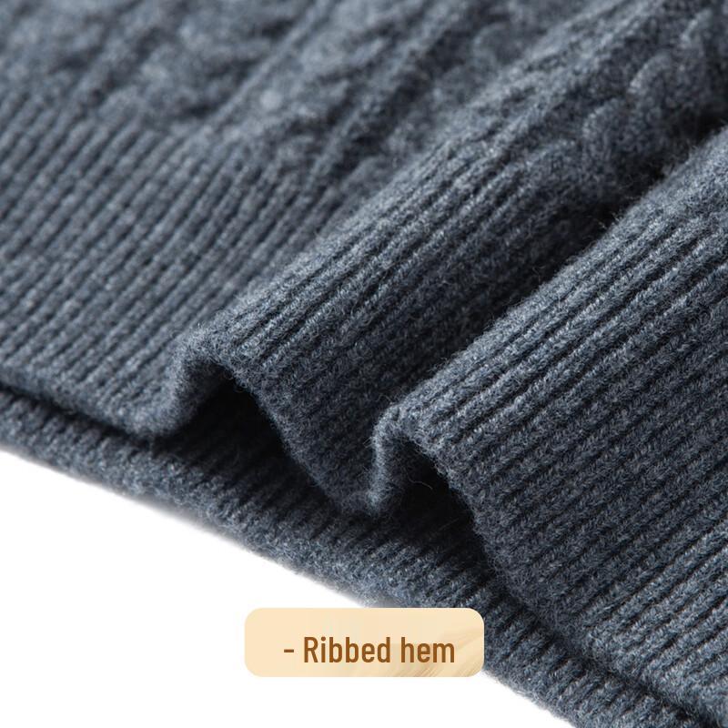 Pánský svetr ze 100% jehněčí vlny s polovičním zipem a stojáčkem